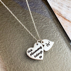 This Mummy Belongs To Necklace - Silver Magpie Fingerprint Jewellery