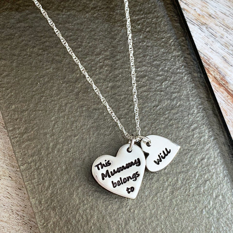 This Mummy Belongs To Necklace - Silver Magpie Fingerprint Jewellery