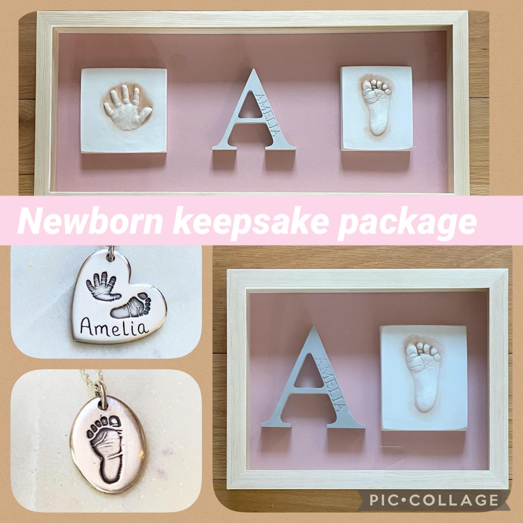 Newborn Keepsake Package (Pink) - Silver Magpie Fingerprint Jewellery