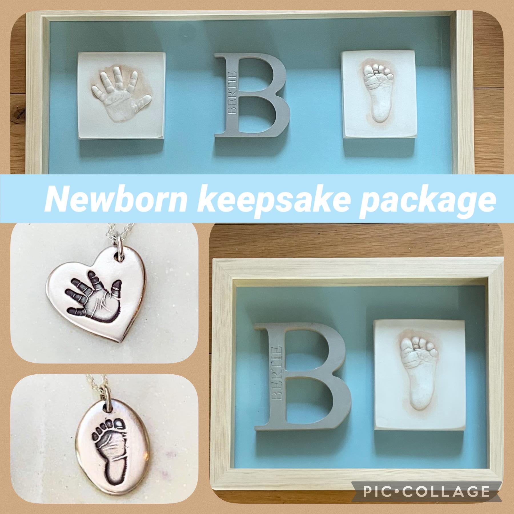 Newborn Keepsake Package (Blue) - Silver Magpie Fingerprint Jewellery