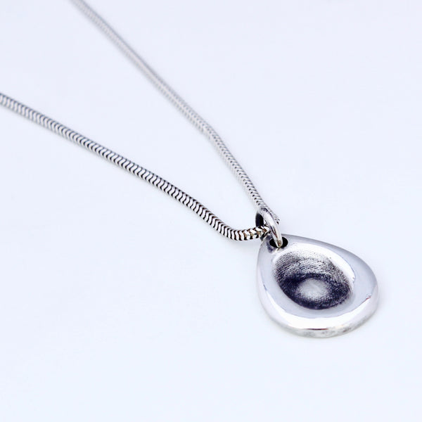Fingerprint Necklace (Rose Petal) - Silver Magpie Fingerprint Jewellery