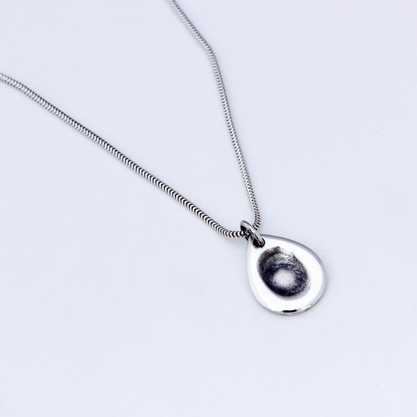 Fingerprint Necklace (Rose Petal) - Silver Magpie Fingerprint Jewellery