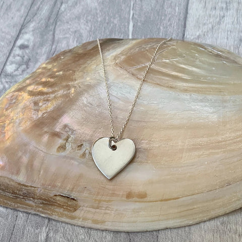 Bridesmaid Simple Heart Necklace - Silver Magpie Fingerprint Jewellery