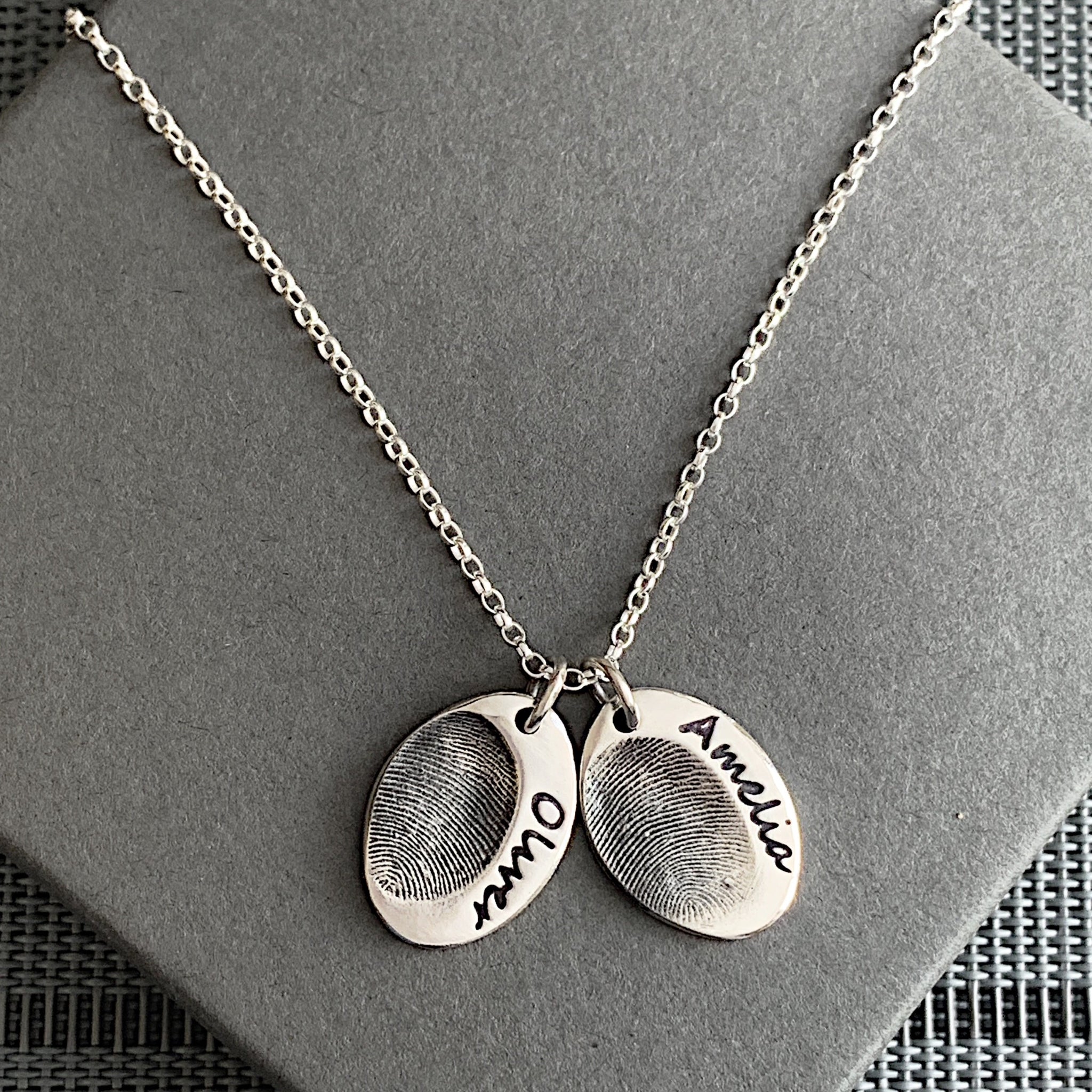 Silver Fingerprint Necklace – Bee & Kim