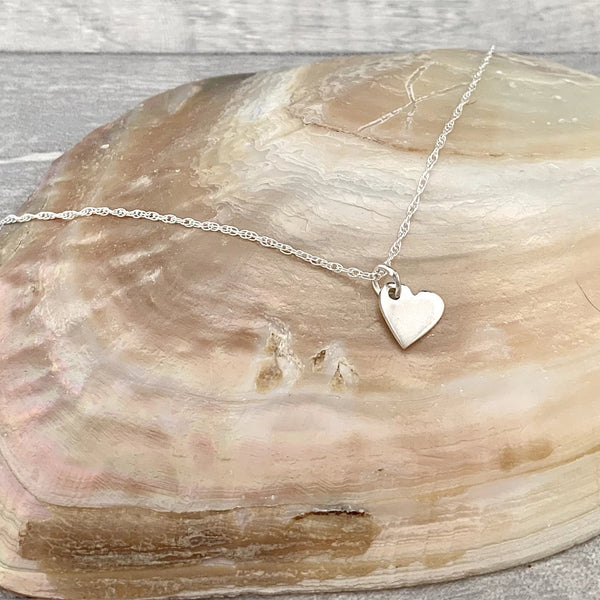 Pretty Silver Heart Necklace - Silver Magpie Fingerprint Jewellery
