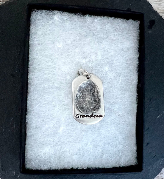 Memorial Charms - Silver Magpie Fingerprint Jewellery