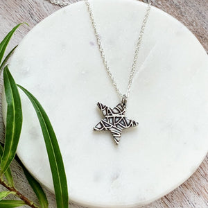 Silver Star Necklace - Silver Magpie Fingerprint Jewellery